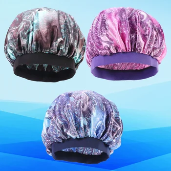

3pcs Colour Elastic Wide-brimmed Nightcap High Stretch Headband With Nightcap Sleep Cap Hair Care Cap Night Sleeping Head Cover