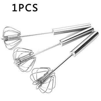 

12 Inch Stainless Steel Semi-Automatic Whisk Hand Rotation Home Kitchen Manual Egg Mixing Whisk Egg Beater