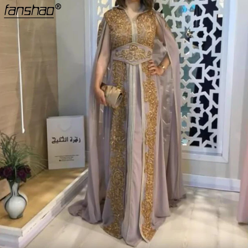 purple and gold kaftan dress