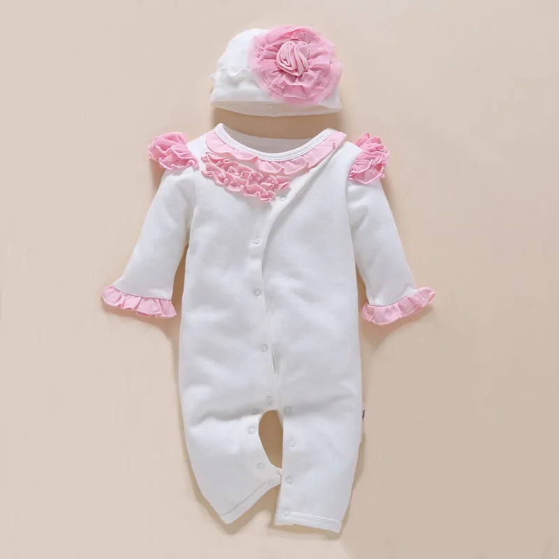 mode 6 girl romper Одежда для новорожденных комплект с длинными рукавами на зиму, осень и весну, Комбинезоны на возраст от 0 до 3 месяцев, вязаные комбинезоны в клетку, Вязаная хлопковая одежда шапка - Цвет: mode 6 girl romper