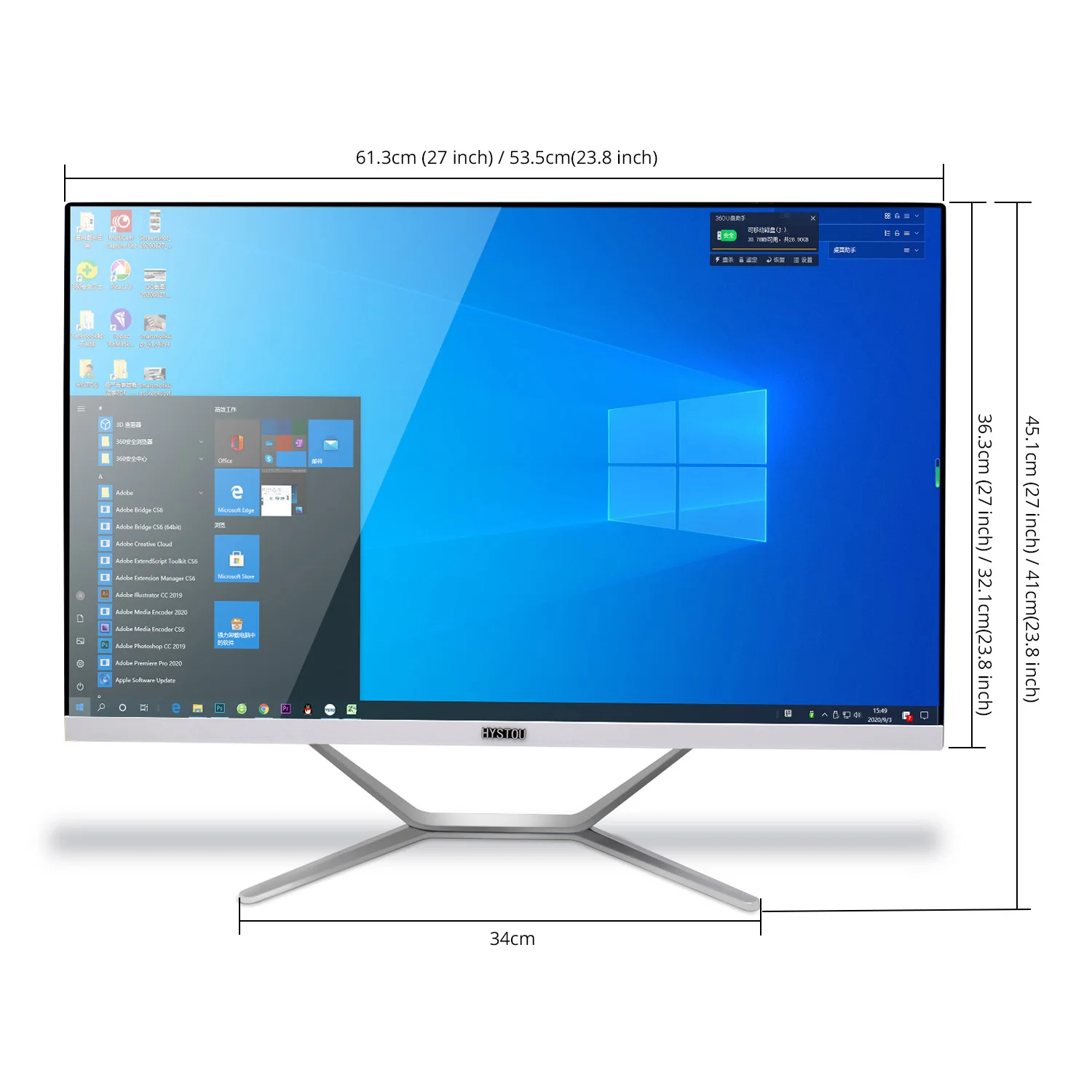 23.8inch All-In-One Desktop Office PC Intel i5 9400F i7 9700F NVIDIA GTX1050Ti 4GB HDMI DP DVI Mutil Display Gaming Computer LCD