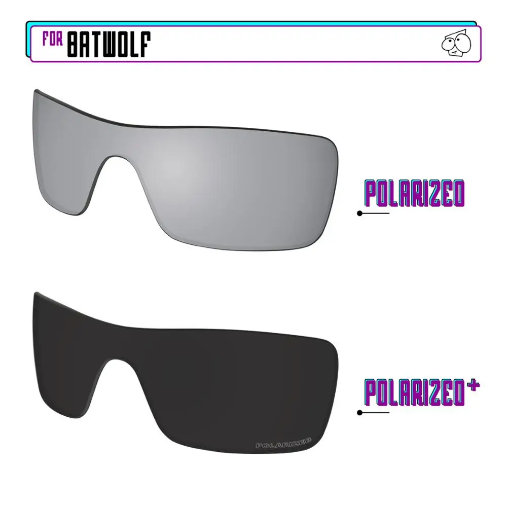 

EZReplace Polarized Replacement Lenses for - Oakley Batwolf Sunglasses - BlackP Plus-Silver P
