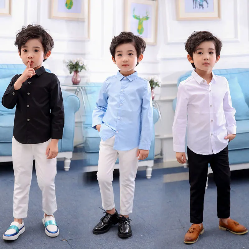 

Boys Summer Shirt +Pants 2Pcs Clothing Set School Kids Uniforms Gentleman Wedding Suit Children Performance Graduation Dress