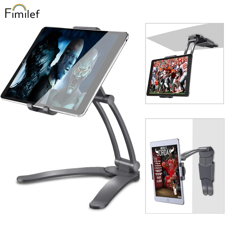 

Fimilef 2-in-1 Kitchen Tablet Stand Wall Mount / Under Cabinet Holder Perfect for Recipe Reading on Countertop or Using