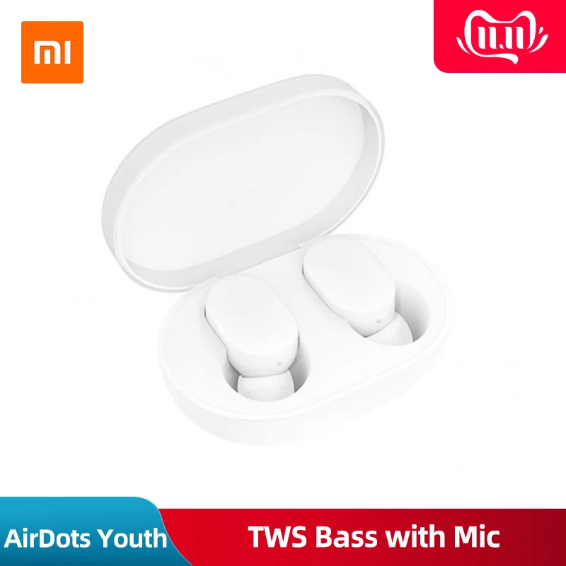 2018 Оригинал Xiaomi AirDots молодежный вариант СПЦ Беспроводной Bluetooth наушники V5.0 бас