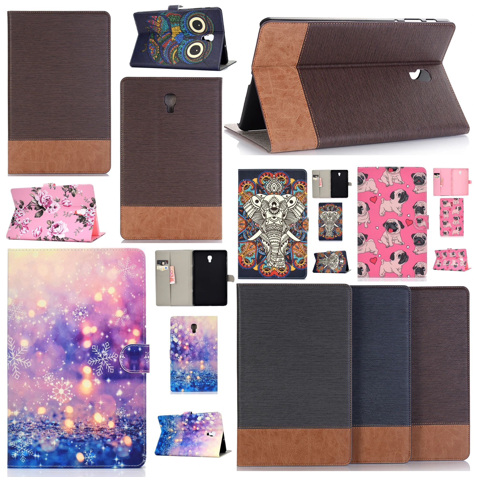 

Cross Flip Stand PU Leather Cover Magnet Smart Funda Capa Case For Samsung Galaxy Tab A 10.5 T590 T595 T597 SM-T590 + Film + Pen