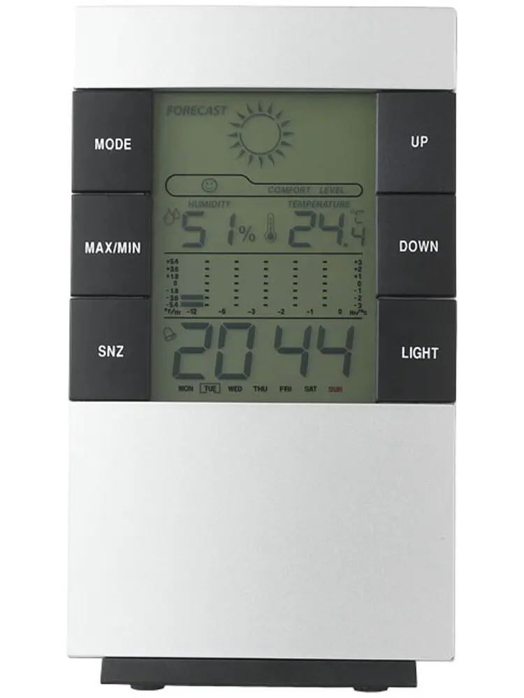 

Nectar Multifunctional Table Clock, Weather Indicators, 13.5x8 cm, Digital Display, Humidity Meter, Thermometer