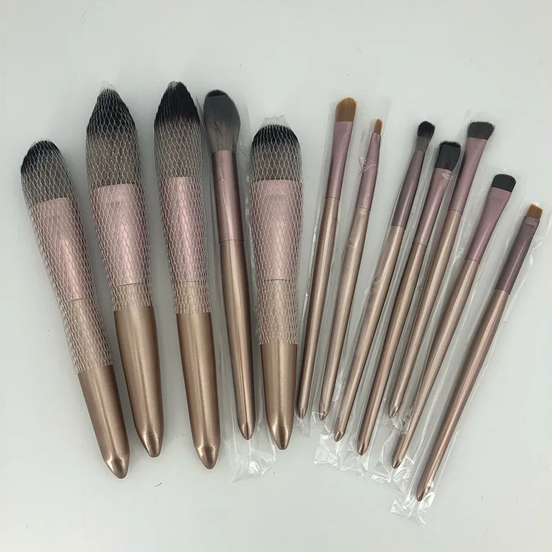 

12Pcs Professional Eyes Makeup Brushes Set Wood Handle Eyeshadow Eyeliner Blending Powder Brush