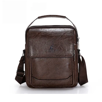 

PosBuy Men Small Business PU Leather Black Shoulder Bag Fashion Crossbody Messenger Satchel Bag Leisure iPad Mini Work Bag Bolso