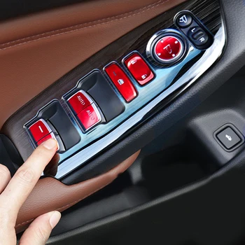 

10pcs Car Window Lift Switch Button Sequin Cover Red Aluminum For Honda Accord 2018-2020 Auto Window Lift Switch Cover Trim