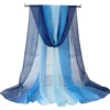 Four Seasons Thin Soft Chiffon For Women Silky Gradient Printing Beach Georgette Scarf Shawls Long Wraps Beach Sunscreen Hijab 1