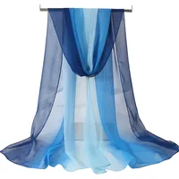 Four Seasons Thin Soft Chiffon For Women Silky Gradient Printing Beach Georgette Scarf Shawls Long Wraps Beach Sunscreen Hijab 1