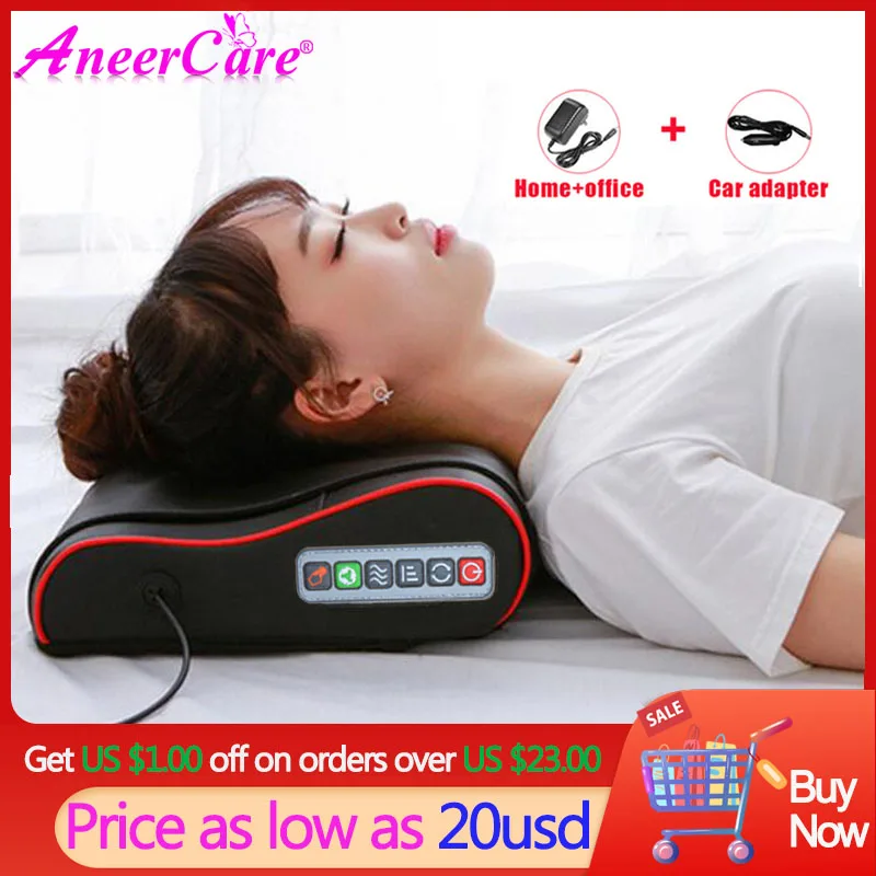 Электрическая подушка для массажа спины инфракрасный обогревающий Массажер