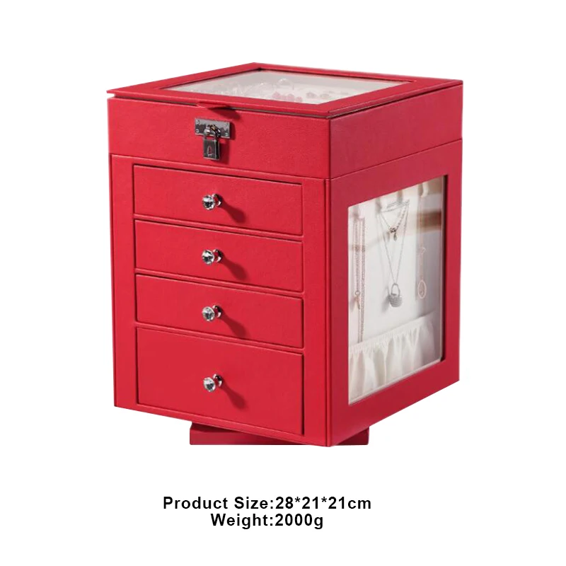 H6e1b09cd38e646faa8331723a8c27fb5i Pu Leather Large Jewelry Storage Box Ring Earring Necklace Jewelry Organizer H6e1b09cd38e646faa8331723a8c27fb5i