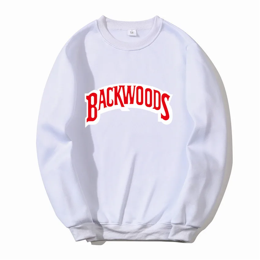 Пуловер с круглым вырезом, уличная одежда, мужская толстовка с принтом Backwoods, модная осенне-зимняя мужская толстовка в стиле хип-хоп, толстовки, топы - Цвет: white
