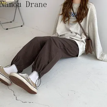 

3-Color Corduroy Casual Pants Women's New Style for Autumn and Winter Loose Straight-Leg Pants Beam Feet All-Match Slim Pants