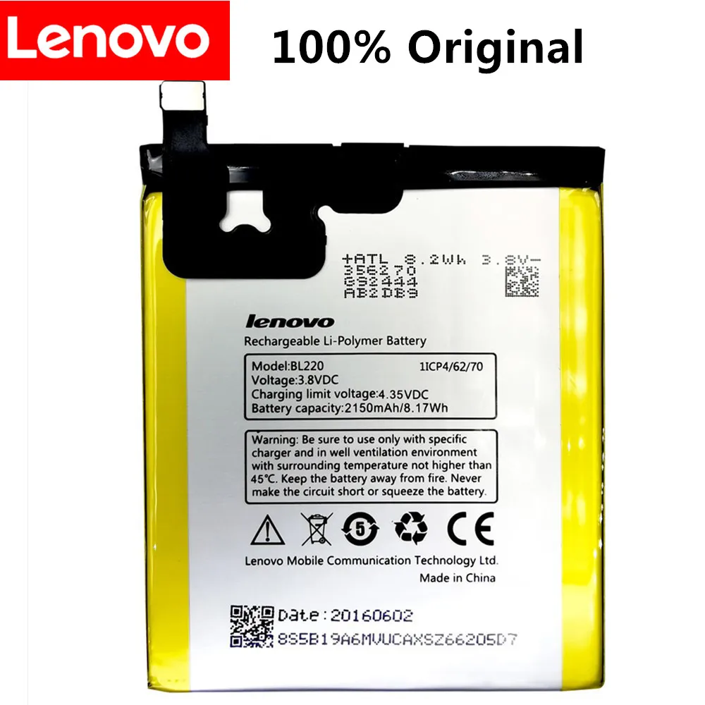 Новый высококачественный аккумулятор BL220 для Lenovo S850 S850T 2150mAh 8.17wh мобильный