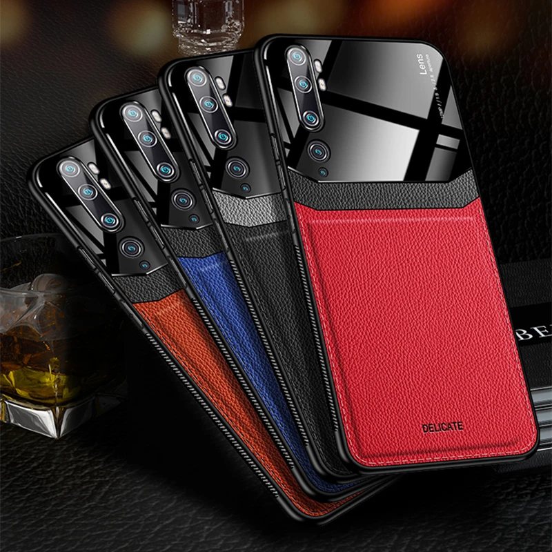 For Xiaomi Mi CC9 Pro Premium Case Luxury Leather+hard PC Skin protective Back Cover for phone shell case | Мобильные телефоны и