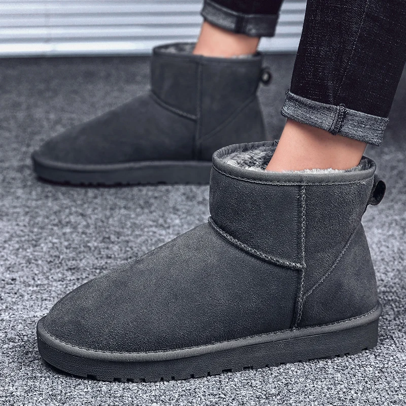 Winter Men Ankle Plush Fur Waterproof Suede Snow Boots Women Botines Hombre Bottine Botki Botte Femme Hiver Kar Botu men boots,winter snow boots