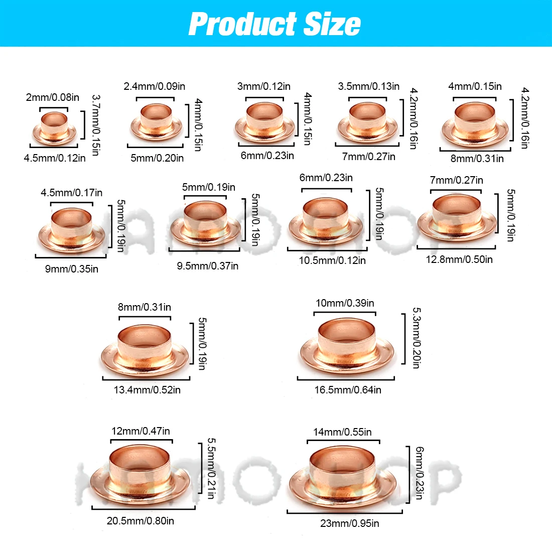 100Pcs Rose Gold Metal Eyelet Grommets Washer For Diy Leathercraft Accessories Shoes Belt Cap Bag Tags Clothes