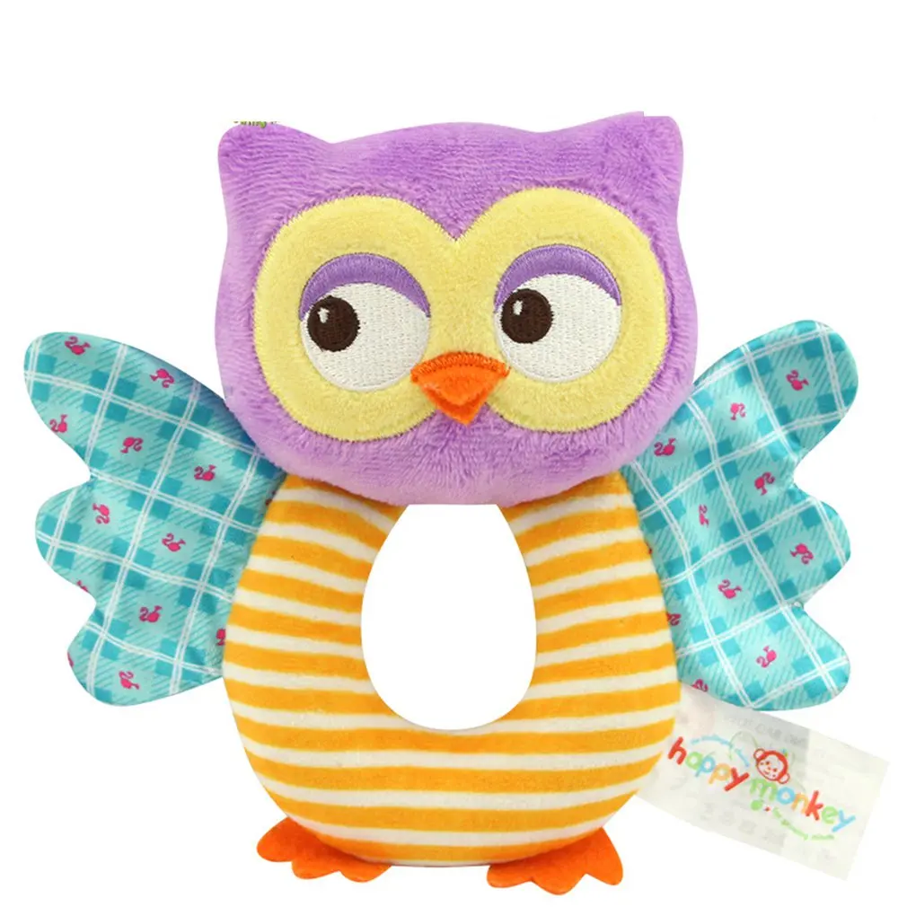 Baby Rattle Plush Toy Marine Animal car pendant Crib Bed Hanging Animal Teether Interaction Colorful Fun Early Educational Dolls