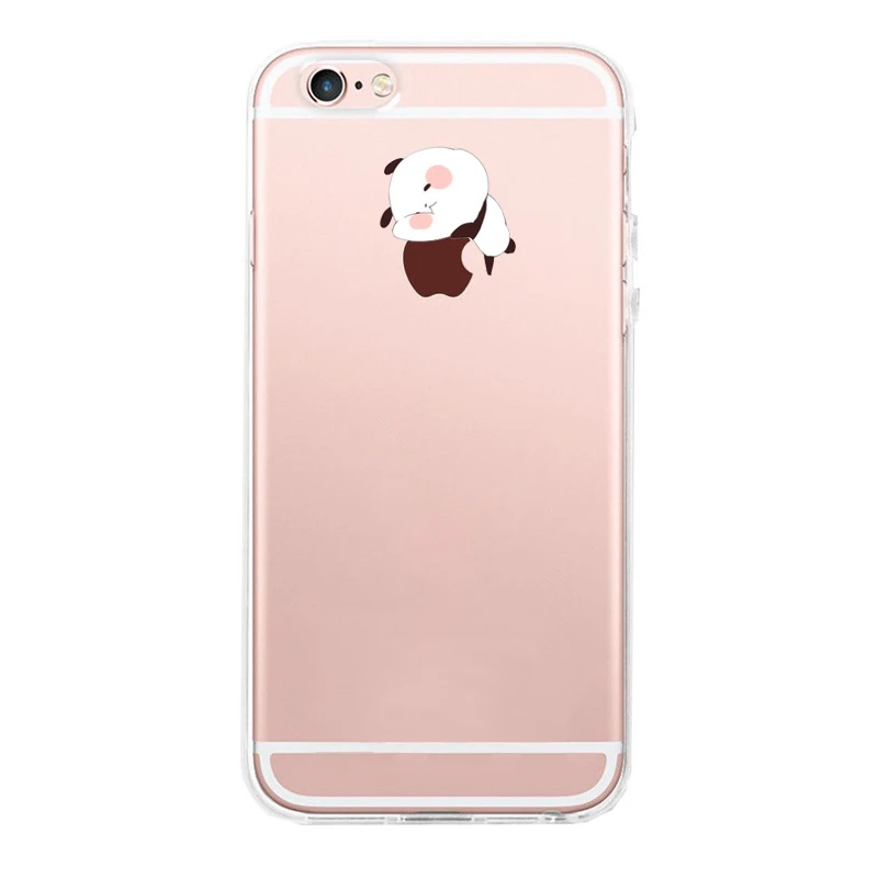 Забавный чехол с логотипом Apple Panda бамбуковый Ctue Fundas для iPhone 7 6 S 8 PLUS X XS XR Max 5s