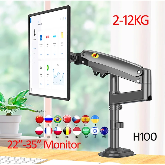 Soporte Monitor Doble MountUp 22-35'' hasta 12kg -Negro