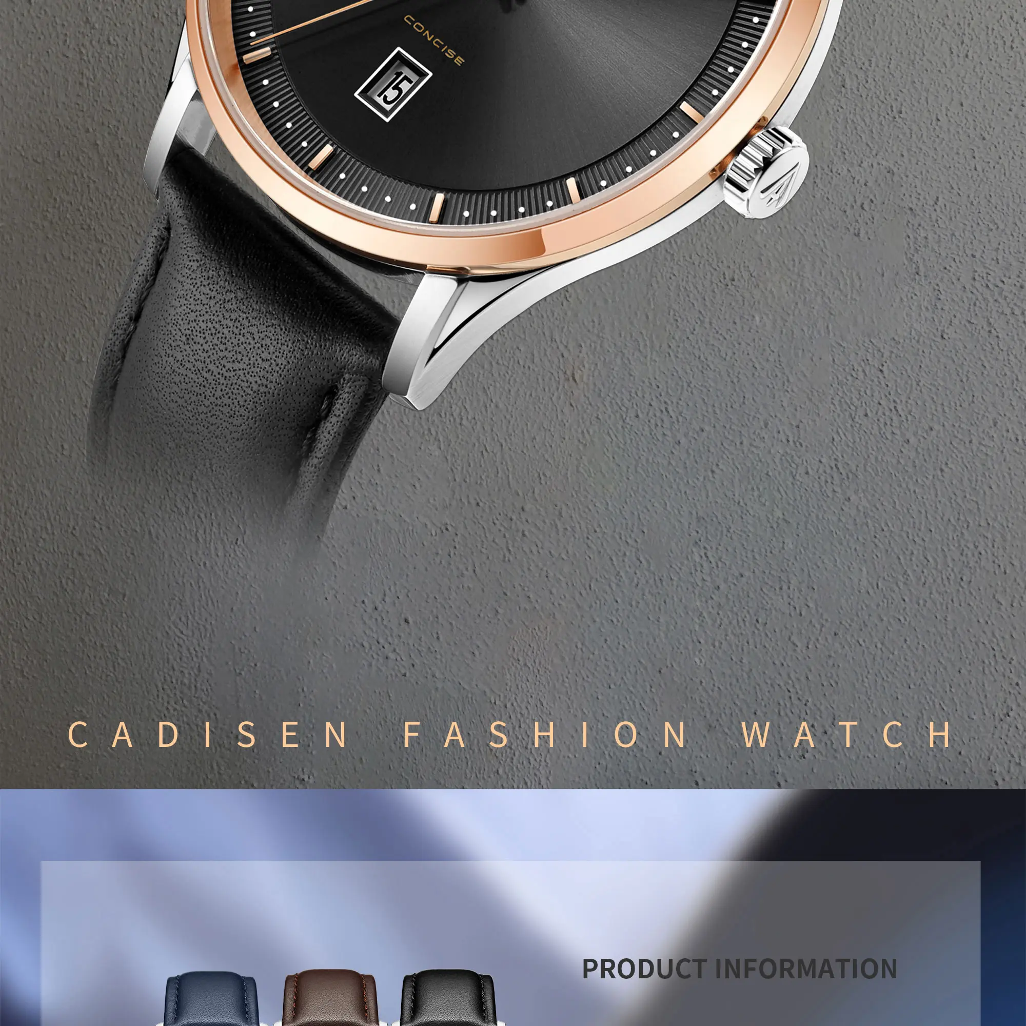 CADISEN Топ бренд для мужчин автоматические механические часы для мужчин s досуг классические часы NH35A движение для мужчин t часы из натуральной кожи наручные часы