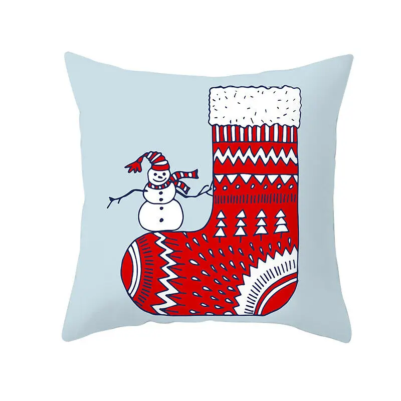 18x18 Рождественская Подушка с изображением оленя, красный плед, чехол, подарок для дома, стильный декор, милая подушка для путешествий - Цвет: Фиолетовый