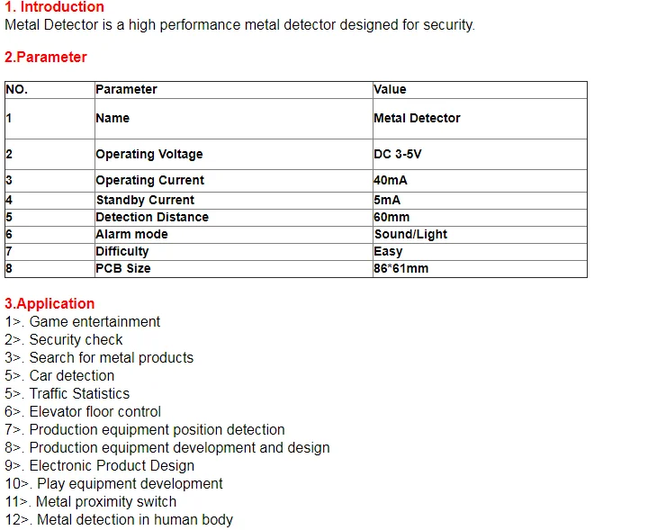 10 шт. DIY Kit детектор металла Комплект Электронный комплект DC 3 V-5 V 60 мм Бесконтактный Сенсор модуль DIY электронные детали детектор металла