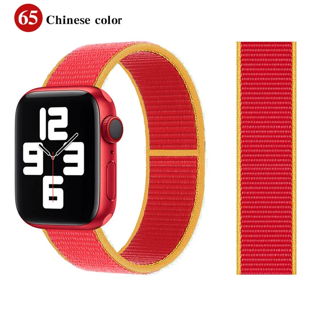 Nylon Strap for Apple watch series 7 band 41mm 44mm 40mm 42mm 38mm smartwatch wristband belt sport loop bracelets iWatch 3456 se China