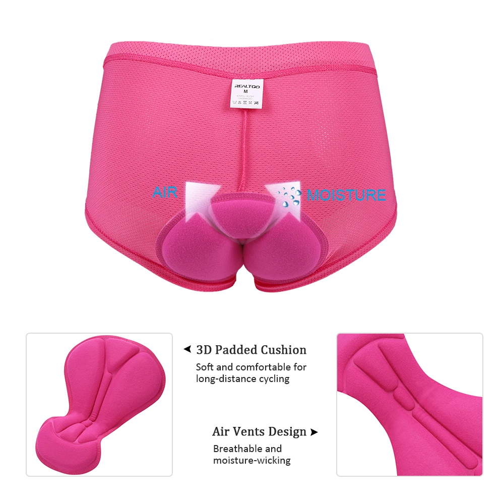 Pink Women Cycling Shorts Breathable mujer Cycling Underwear Comfortable Silicone Gel padded Cycling Shorts Downhill Bike Shorts