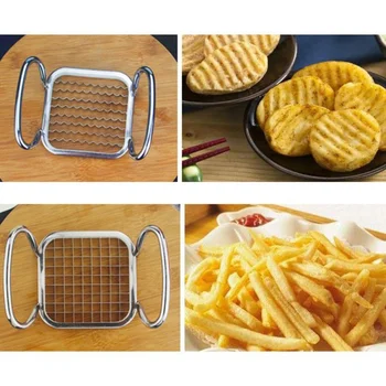 

5 in 1 Kitchen Gadgets Stainless Steel Vegetable Fruit Cutter Shredders Potato Chips Apple Pear Slicer Potato CutterCMMA