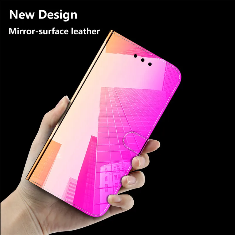Зеркальный кожаный чехол для телефона Huawei P 40 Lite P30 Pro P40Pro P40Lite P30Pro чехол-книжка с