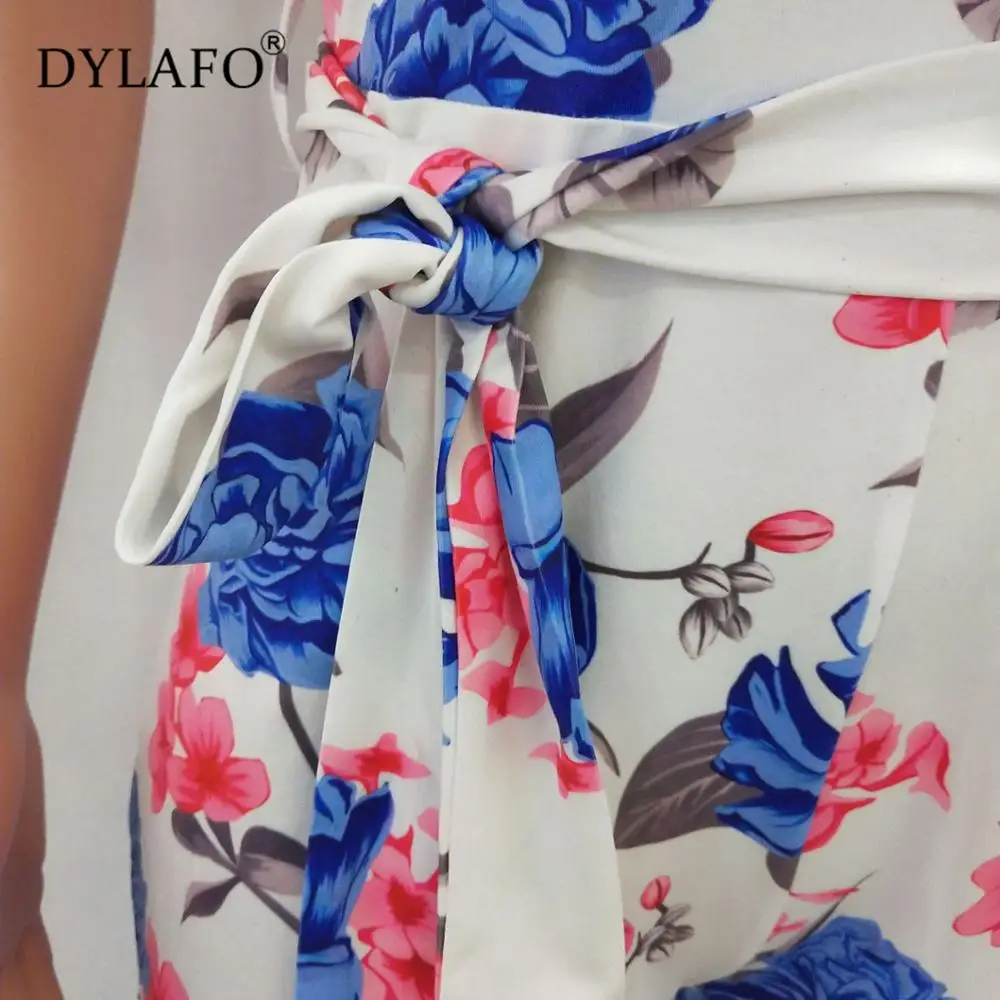 Hot Sale 2019 Flower Halter Women Jumpsuit Sexy Bodysuit Boho Print V Neek Backless Summmer Style Streeetwear Casual Rompers