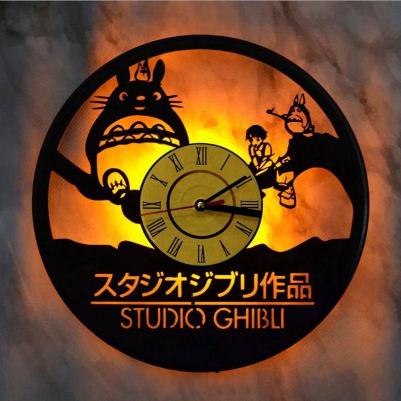 3D светильник студийные настенные часы Ghibli Totoro виниловые с изображением моего