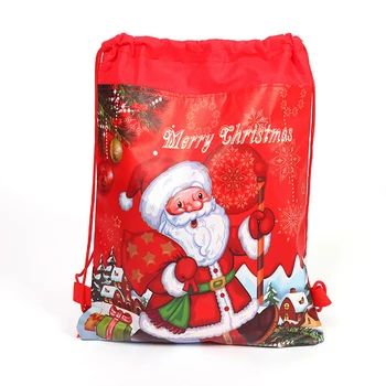 

Large Gifts Bags Decorations XMAS Drawstring Sack Stocking Bag 34*27cm