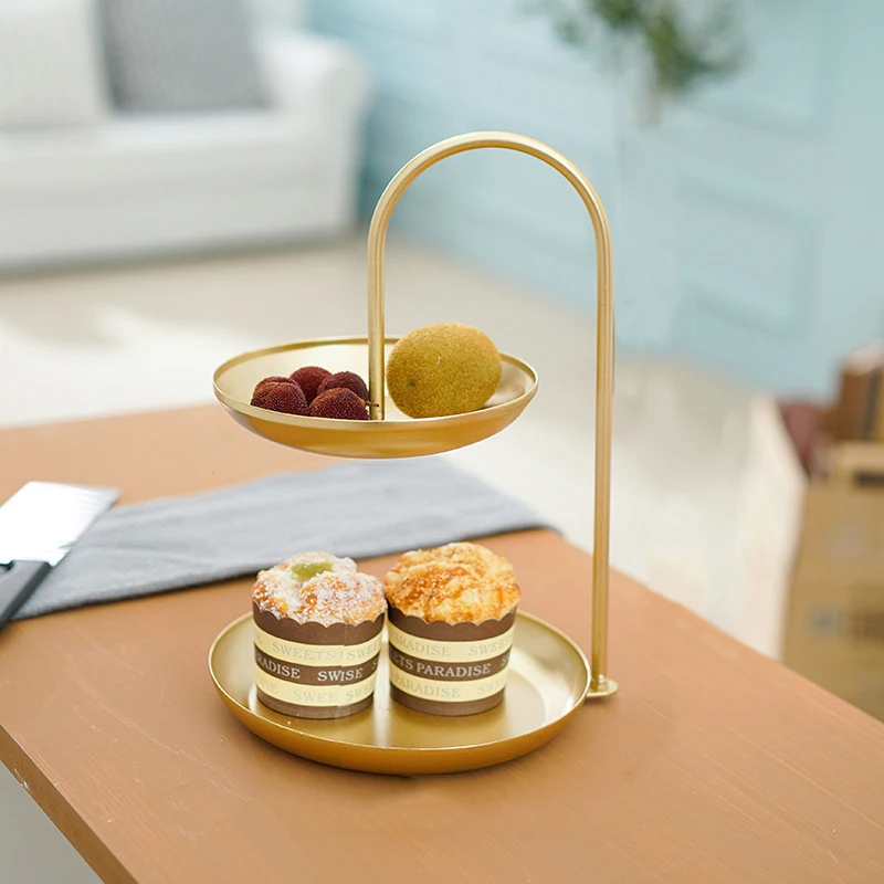 Double Layer Fruit Storage Tray Creative Cake Stand Snack Candy