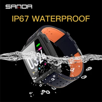 

Sanda Ck22 Smart Wristband Genuine Leather Belt Heart Rate Blood Pressure Monitoring Sports Smart Watch