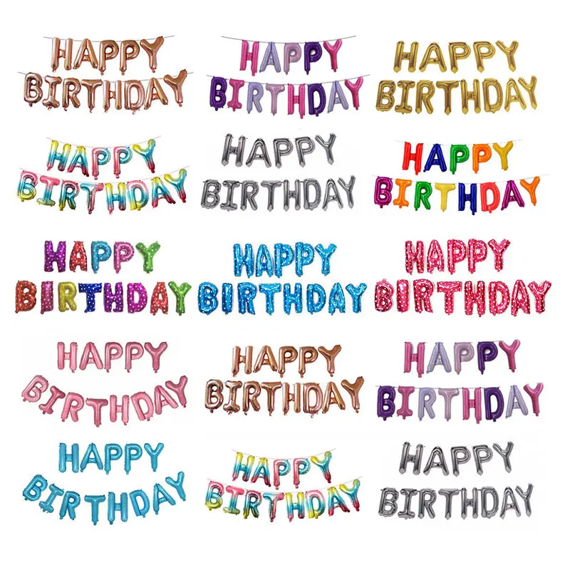 

16 Inch Letter HAPPY BIRTHDAY Foil Balloons Happy Birthday Party Decoration Kids Confetti Air Balloons Baby Shower Helium Globos