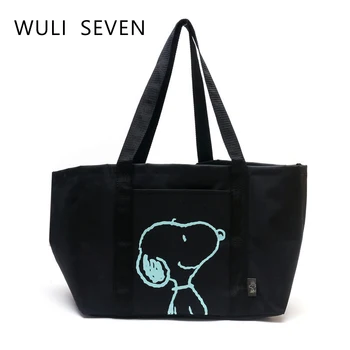 

WULI SEVEN Environment Friendly Large Capacity Shopping Bag Women Harajuku Shopper Bag Ladies Two Shoulders Tote Bags For Gift