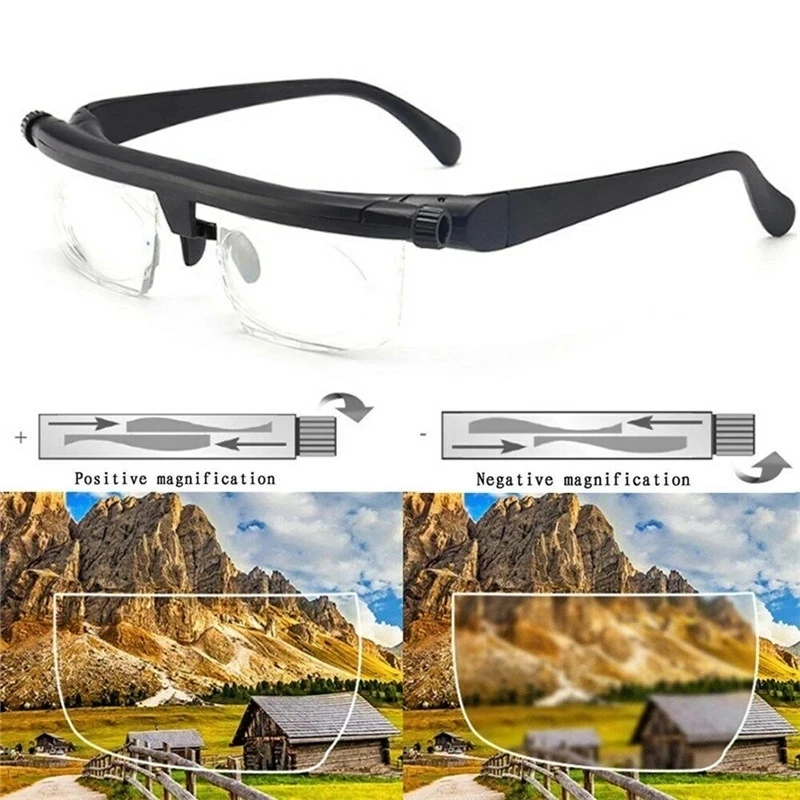 IENJOY Rektifikáló közlemény Alkalmazkodó m férfiak Nők Olvasmány szemüvegek Rövidlátás Szemüveg -6D hogy +3D diopters magnifying szemüvegek Ragozható Ellenállóerő