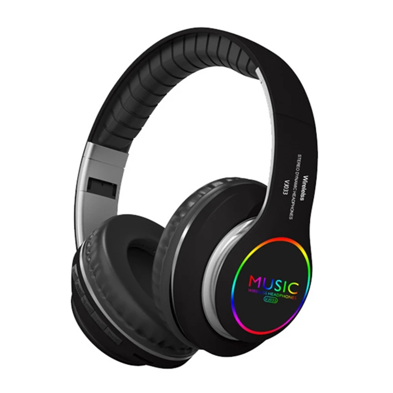 Bluetooth Headphones Bluetooth 5 0 Headset with Colorful Lights Call Function Music Headset Bilateral Stereo Headphone