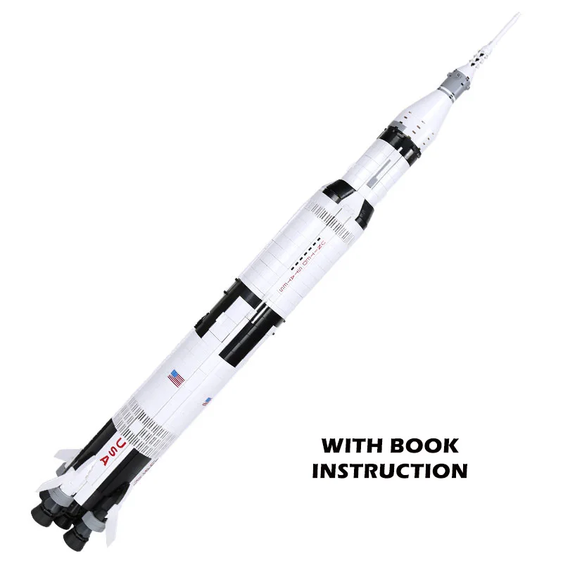 Новые идеи серии модель Apollo Saturn V строительные блоки набор совместимых 21309 37003 классические Развивающие игрушки для детей - Цвет: BOOK Instruction