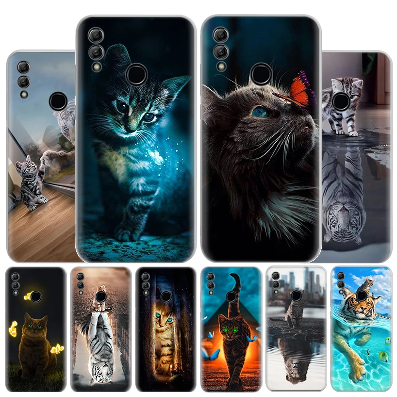 Модный чехол с животным большим котом котенком для телефона Huawei Y5 Y6 Y7 Y9S P Smart Z 2019