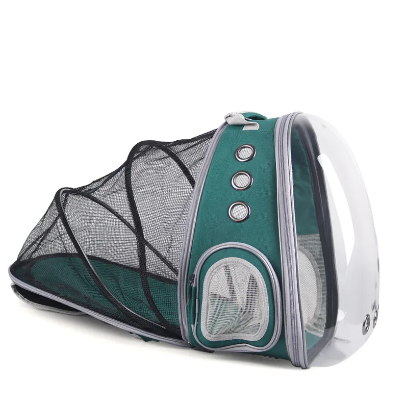 Gran Capatity espacio extensibilidad perro mascota mochila de viaje al aire libre transpirable cachorro gato mochila de transporte bolsas plegables