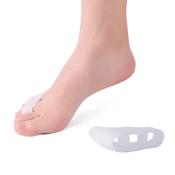 

Silicone Gel Foot Fingers Two Hole Toe Separator Thumb Valgus Protector Bunion Adjuster Pads Anti Eversion Overlap