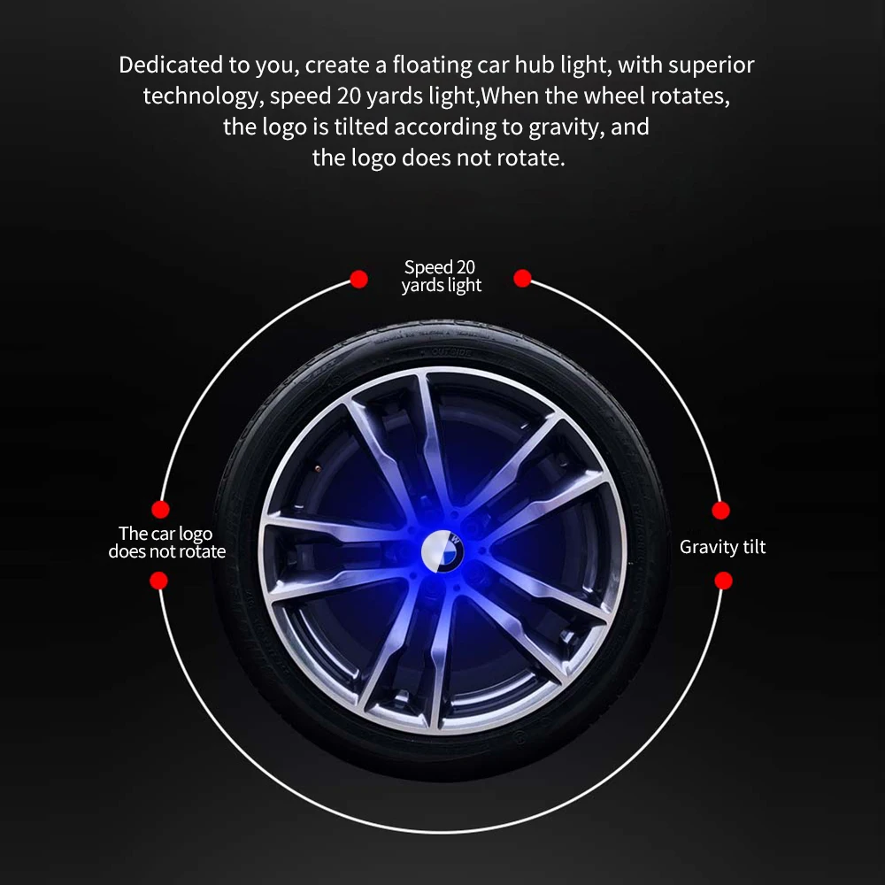 Светильник ступицы автомобиля плавающая подсветка колпачок колеса s светодиодный светильник крышка центра колеса светильник ing cap для benz bmw Honda Volvo