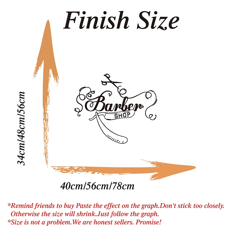 Barber Shop Salon Moustache Window Wall Sticker Barber Haircut Scissors Hall Glass Wall Decal Vinyl Home Decor (1)