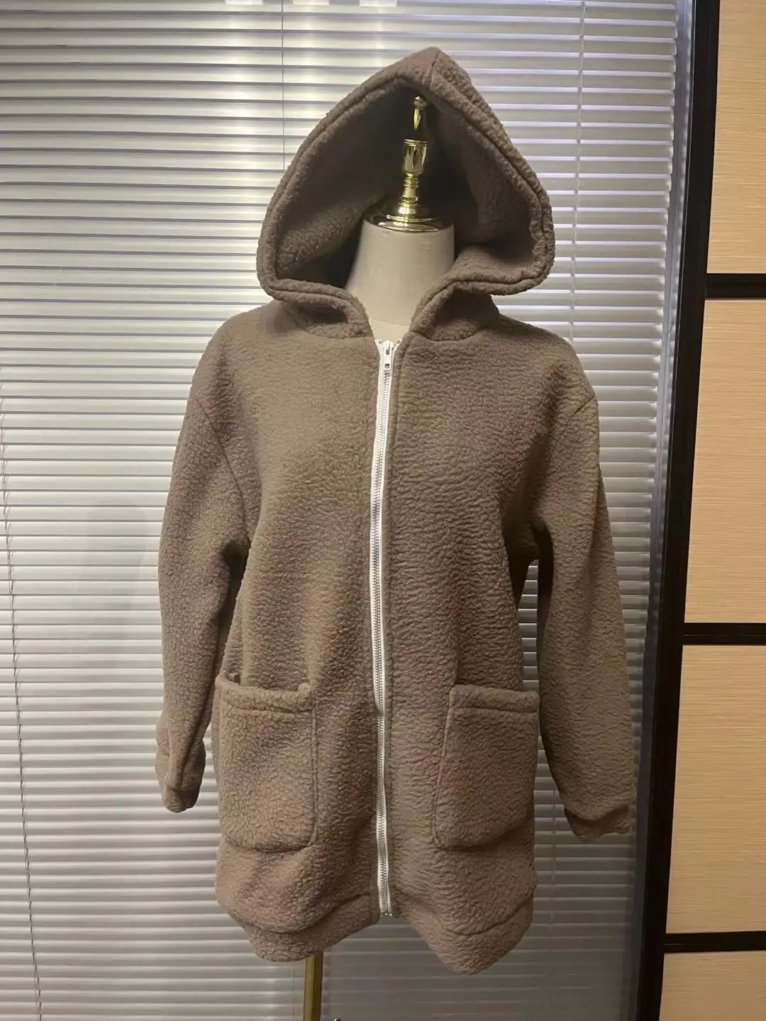Hooded Ladies Plus Velvet Thick Coat All-match Jacket Pure Yellow Sweet and Cute Autumn and Winter Lamb Wool Loose Coat 2022